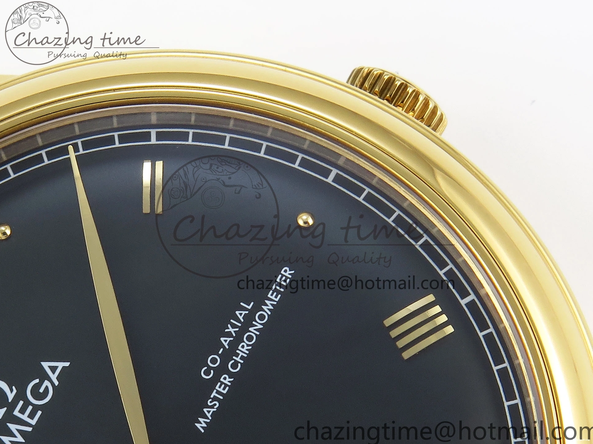 0124 WeatherProof De Ville Power Reserve YG MKF 1:1 Best Edition Black Dial on Black Leather Strap A 7758